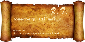 Rosenberg Tömör névjegykártya